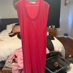 Sleeveless Pink Maxi Dress - Classic Scoop Neck